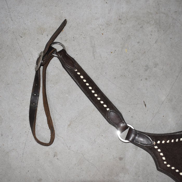 Used Rough-out Brown Breast Collar With White Stitching Sale Barn misc