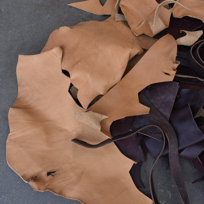 NEW 45lbs Leather Scrap Pieces Bundle Box