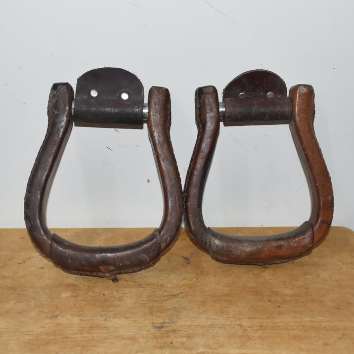 Used Leather Covered Wooden Stirrups Sale Barn misc