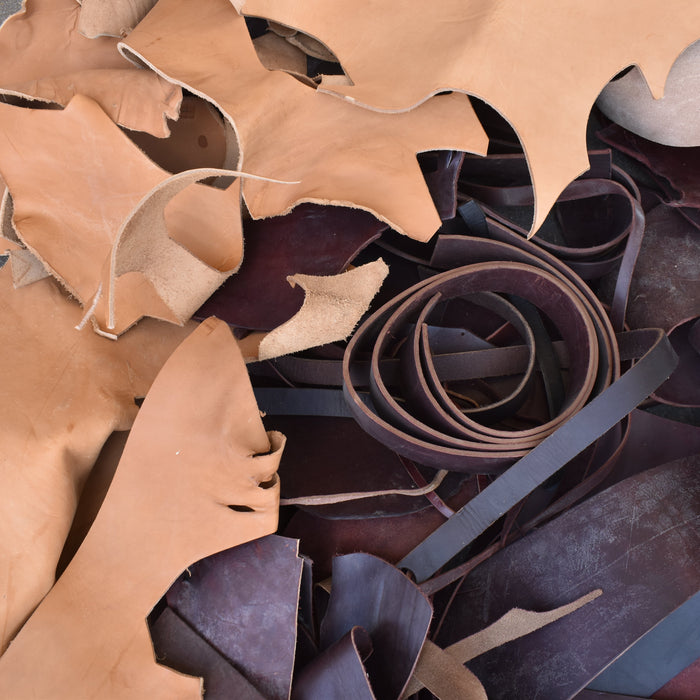NEW 45lbs Leather Scrap Pieces Bundle Box