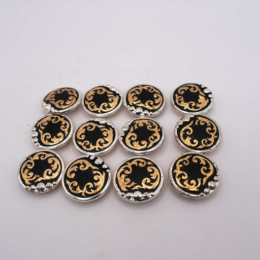 NEW 1" Black With Gold Concho Set Of 12 Sale Barn TESKEY'S