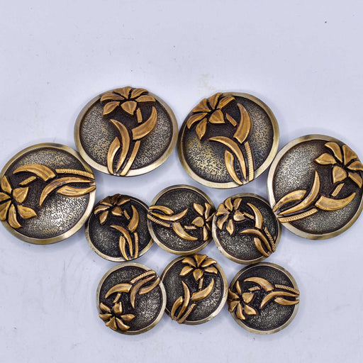 NEW Floral Brass Concho Set Of 10 Sale Barn MISC