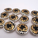 NEW 1" Black With Gold Concho Set Of 12 Sale Barn TESKEY'S