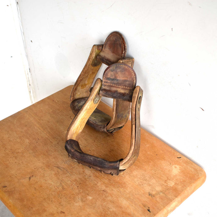 Used Galvanized Bound Wooden Stirrups with Tops and Treads