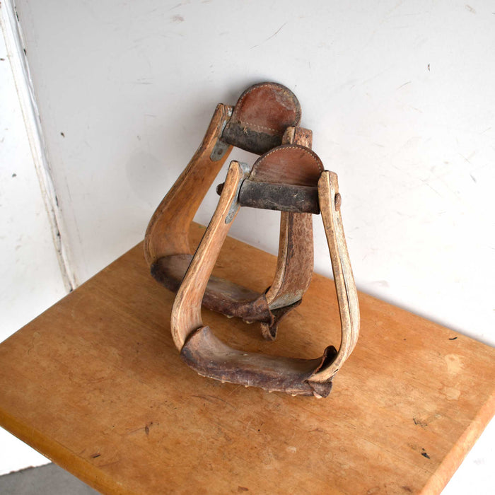 Used Galvanized Bound Wooden Stirrups with Tops and Treads