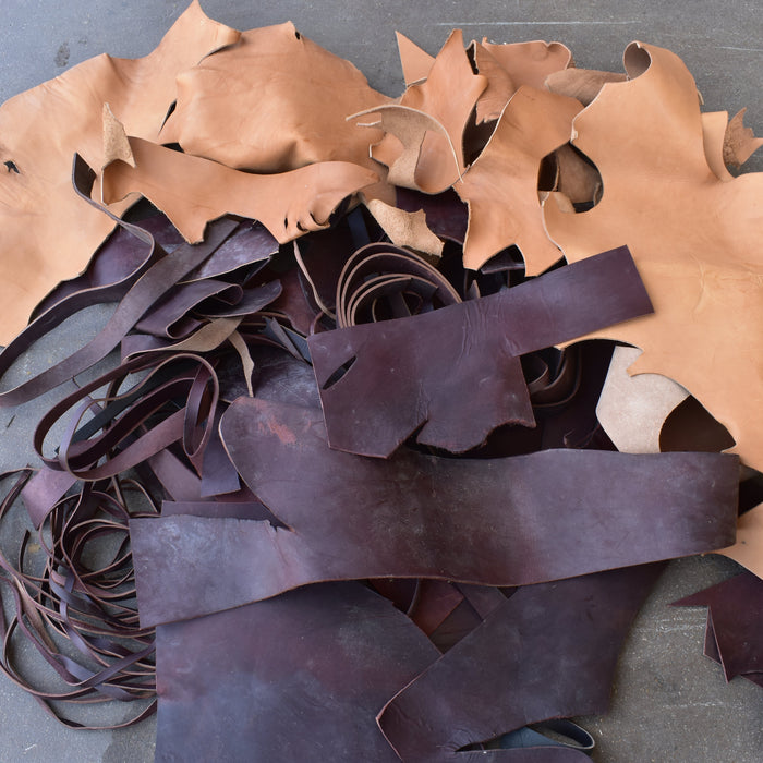 NEW 45lbs Leather Scrap Pieces Bundle Box