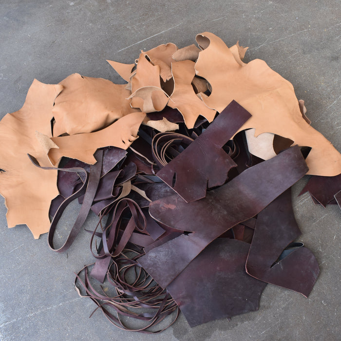 NEW 45lbs Leather Scrap Pieces Bundle Box