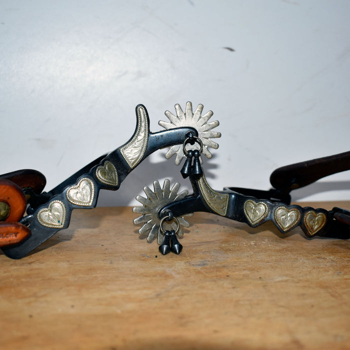 Used Women's Heart Spurs With Big Bend Spur Straps Sale Barn Big Bend Saddlery