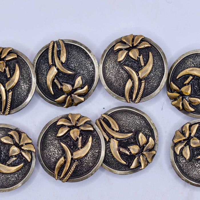 NEW 1" Floral Brass Concho Set Of 8 Sale Barn MISC