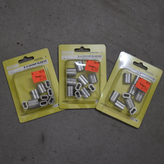 NEW Discontinued Patriot 3-4 Crimp Sleeves 10pk Bundle Of 3 Sale Barn Patriot