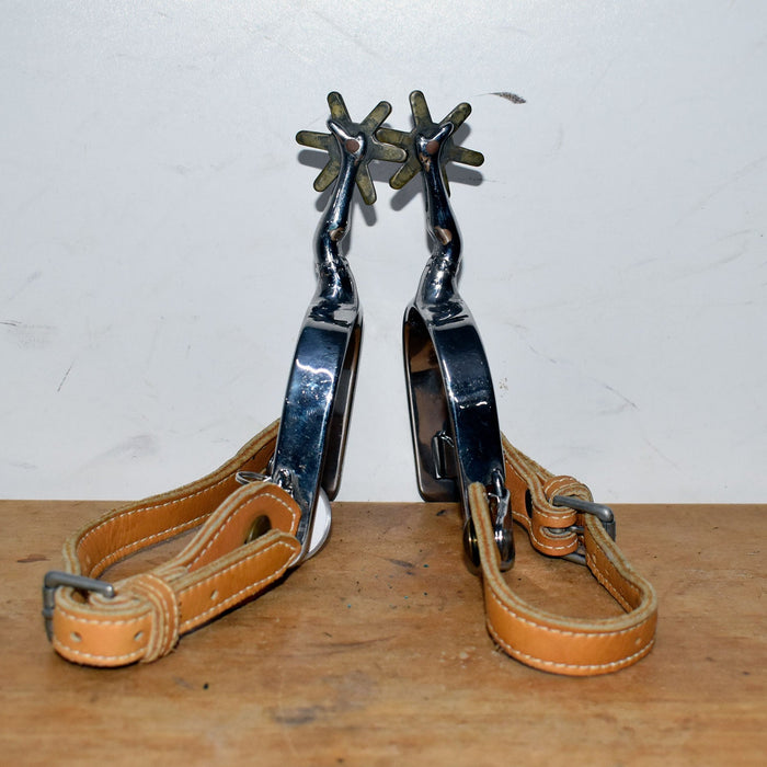 Used Sims Spurs With Spur Straps Sale Barn Big Bend Saddlery