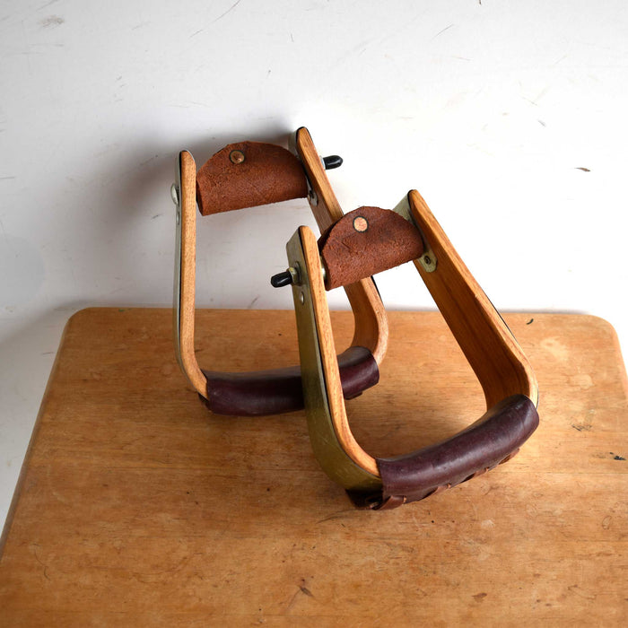 NEW Galvanized Bound Wooden Roper Stirrups with Tops and Treads