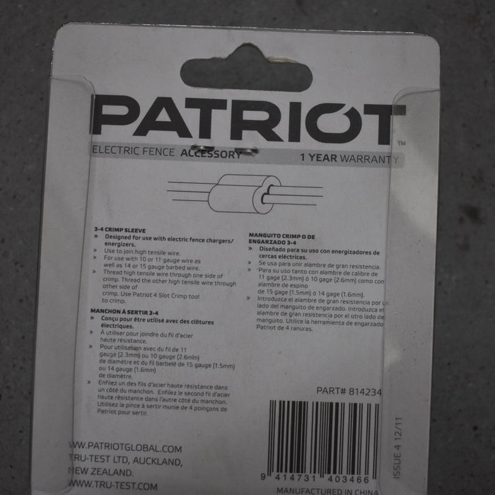 NEW Discontinued Patriot 3-4 Crimp Sleeves 10pk Bundle Of 3 Sale Barn Patriot