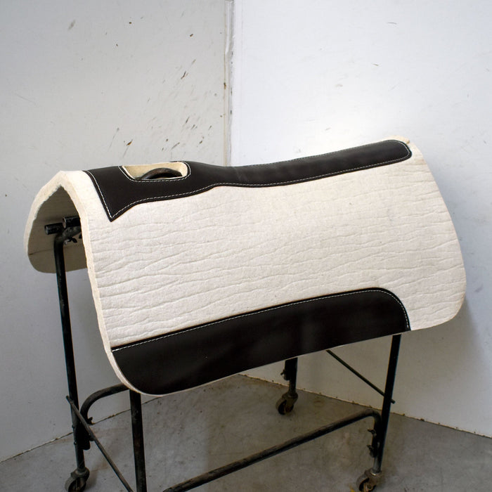 NEW Cream With Brown Leather Saddle Pad Sale Barn misc