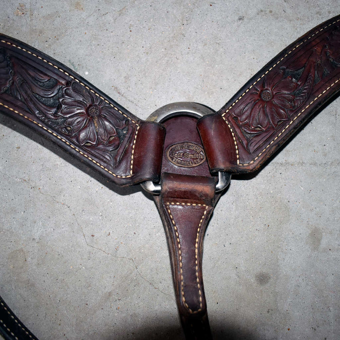 Used Jeff Smith Floral Tooled Breast Collar Sale Barn Jeff Smith