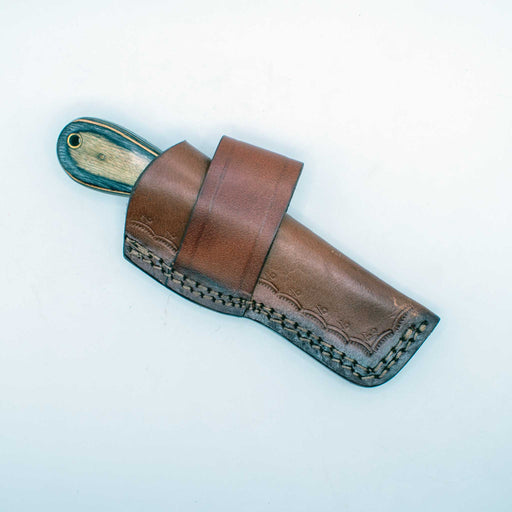 NEW Circle SH Knife With Sheath *RUSTED Bull Cutter Sale Barn Texas Cutlery