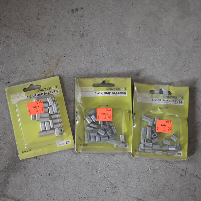NEW Discontinued Patriot 1-2 Crimp Sleeves 25pk Bundle Of 3 Sale Barn Patriot