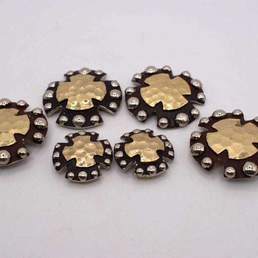 NEW Brass With Gold Concho Set Of 6 Sale Barn TESKEY'S