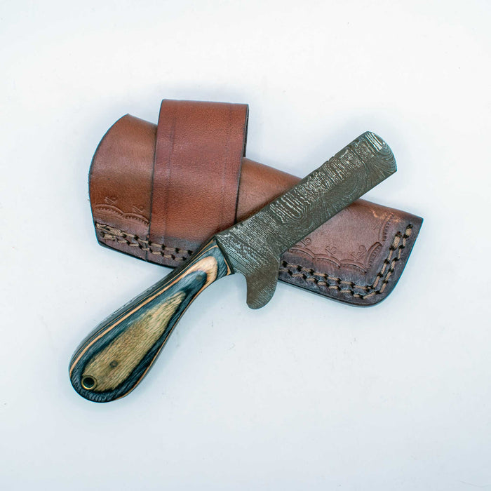 NEW Circle SH Knife With Sheath *RUSTED Bull Cutter Sale Barn Texas Cutlery