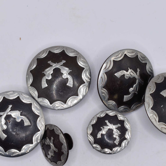 NEW Double Pistol Concho Set Of 6 Sale Barn MISC