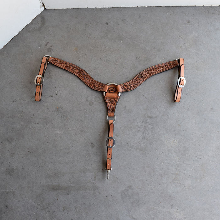 Like NEW Teskey's Pro Cutter Tooled Breast Collar Sale Barn Teskey's
