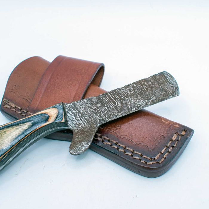 NEW Circle SH Knife With Sheath *RUSTED Bull Cutter Sale Barn Texas Cutlery
