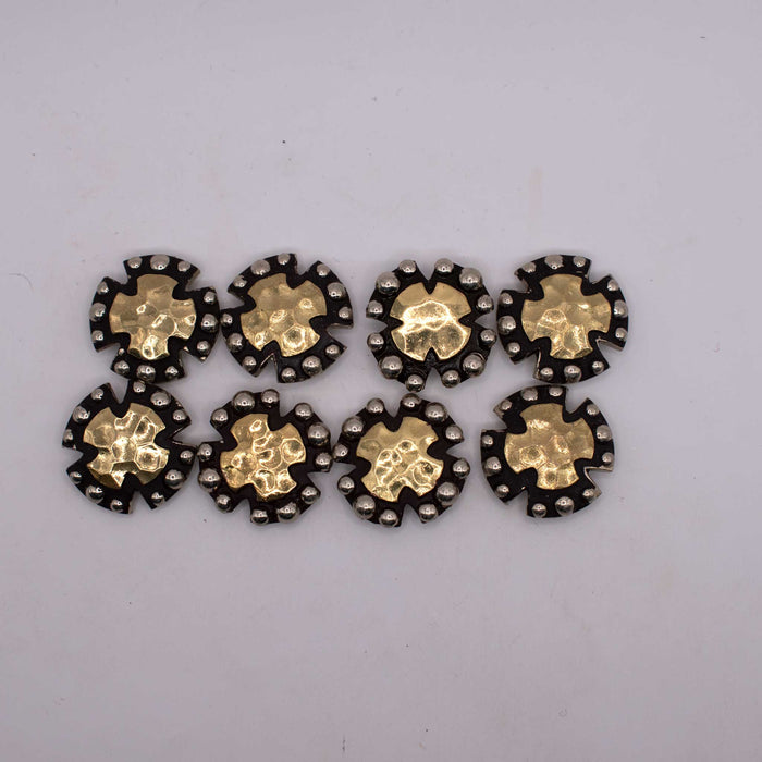 NEW Brass With Gold Concho Set Of 8 Sale Barn TESKEY'S