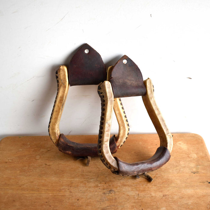 Used Rawhide Covered Stirrups