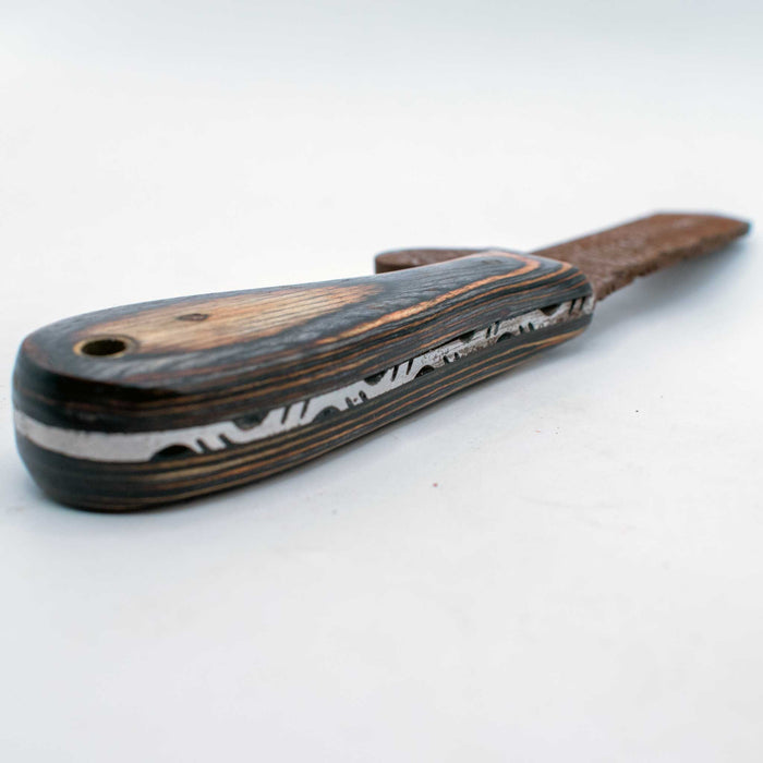 NEW Circle SH Knife With Sheath *RUSTED Bull Cutter Sale Barn Texas Cutlery