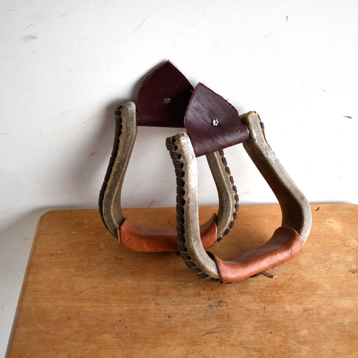 Like NEW Rawhide Covered Stirrups
