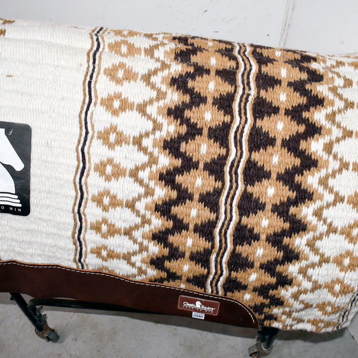 NEW Classic Equine Wool Top Chocolate Cream Saddle Pad Sale Barn Classic Equine