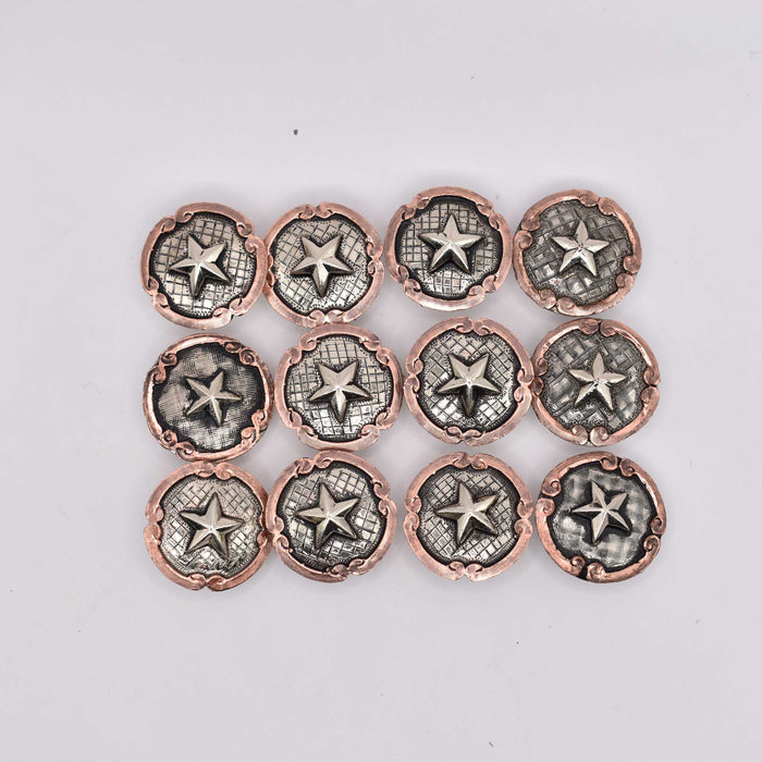 NEW Star Concho With Brass Set Of 12