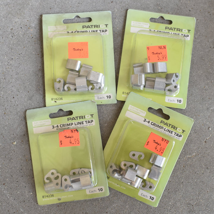 NEW Discontinued 3-4 Crimp Line Tap 10pk Bundle Of 4 Sale Barn Patriot