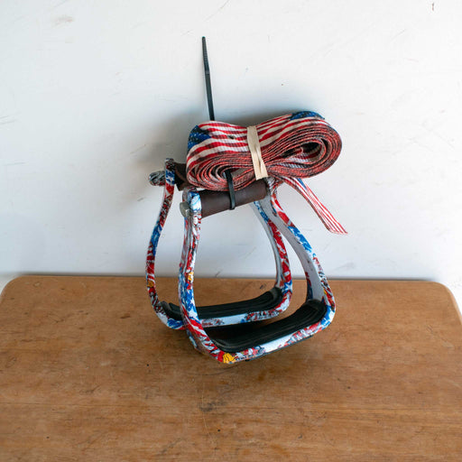 Used American Flag Metal Stirrups With Matching Nylon Strap Sale Barn Misc