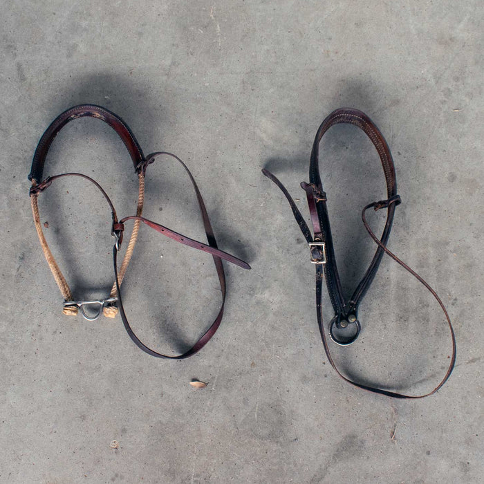 Used Assorted Leather Covered Noseband Set Of 2 Sale Barn Misc