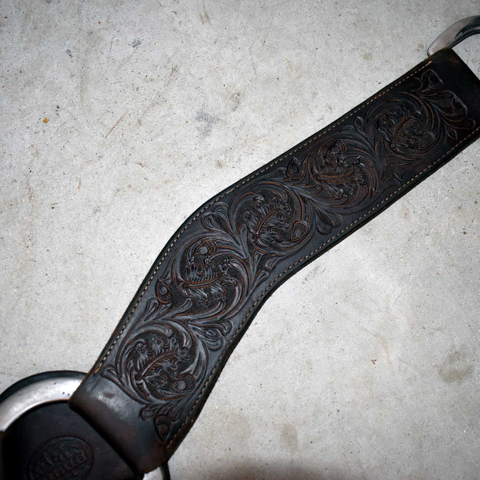 Used Martin Heavy Oiled Floral Tooled Breast Collar Sale Barn Martin Saddlery