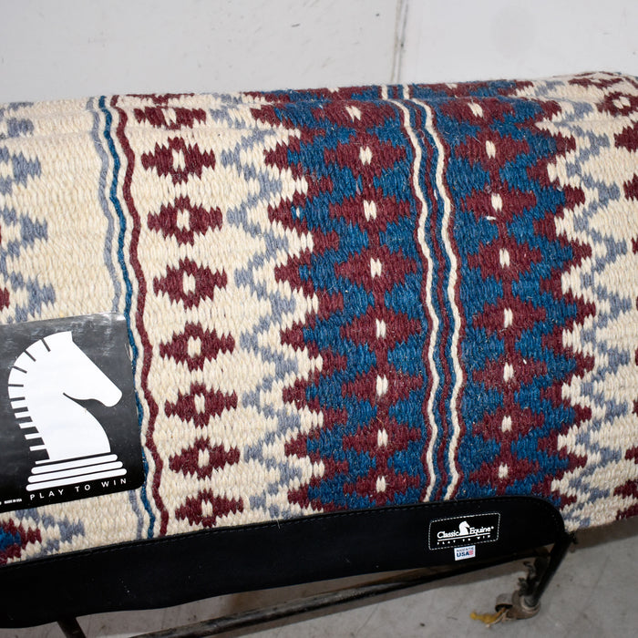 NEW Classic Equine Wool Top Ivory Navy Saddle Pad Sale Barn Classic Equine