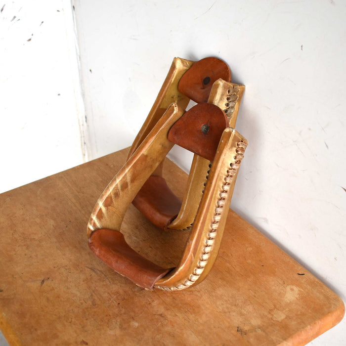 Like NEW Rawhide Covered Roping Stirrups