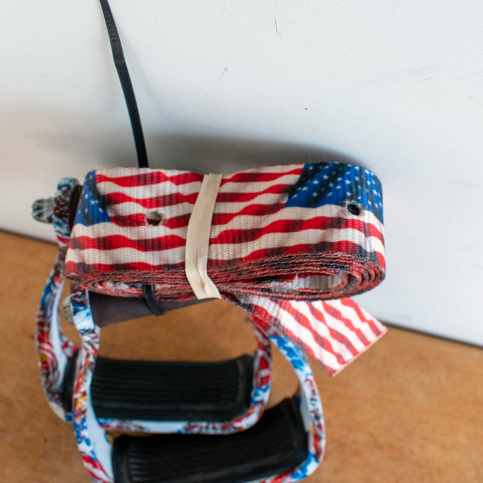 Used American Flag Metal Stirrups With Matching Nylon Strap Sale Barn Misc