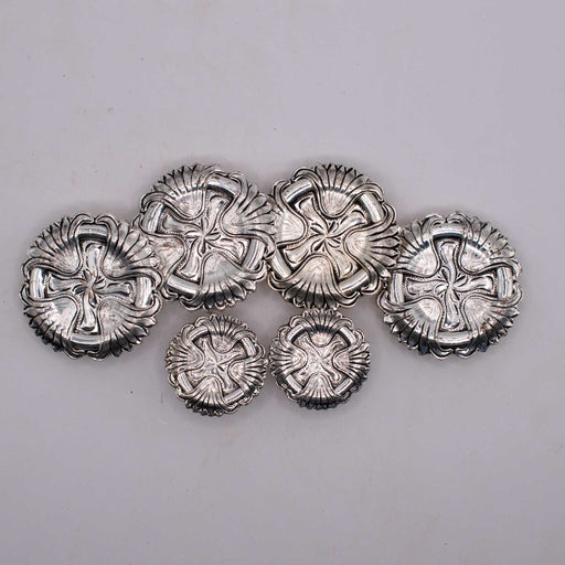 NEW Silver Concho Set Of 6 Sale Barn TESKEY'S