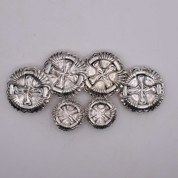 NEW Silver Concho Set Of 6 Sale Barn TESKEY'S