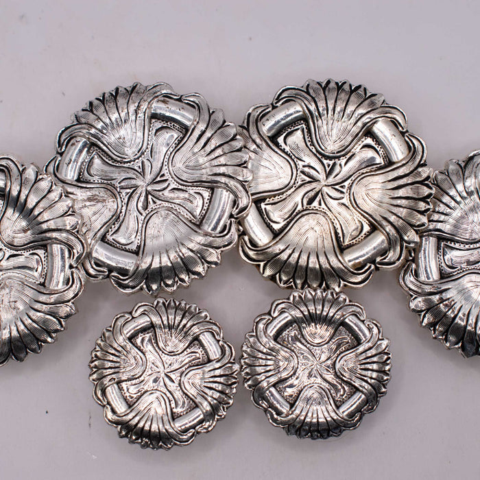 NEW Silver Concho Set Of 6 Sale Barn TESKEY'S