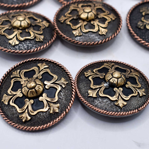 NEW Floral Brass Concho Set Of 9 Sale Barn MISC