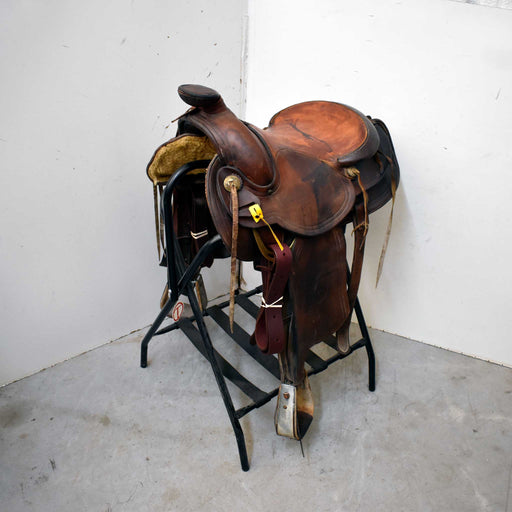 Used 15" Hereford Brand Non-Rider Decor Only Saddle Sale Barn Hereford Brand Tex Tan