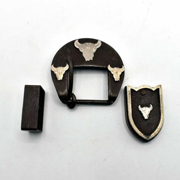 NEW 1" Longhorn Brass Buckle Set Sale Barn TESKEY'S