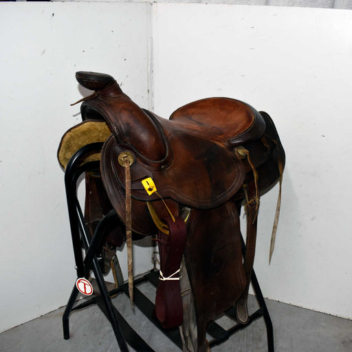 Used 15" Hereford Brand Non-Rider Decor Only Saddle Sale Barn Hereford Brand Tex Tan
