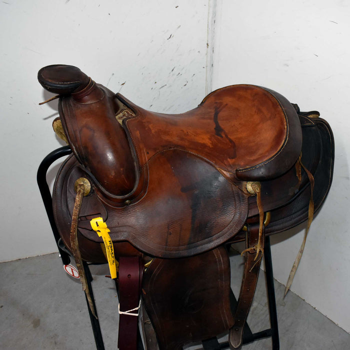 Used 15" Hereford Brand Non-Rider Decor Only Saddle Sale Barn Hereford Brand Tex Tan