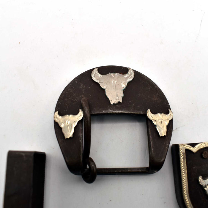 NEW 1" Longhorn Brass Buckle Set Sale Barn TESKEY'S
