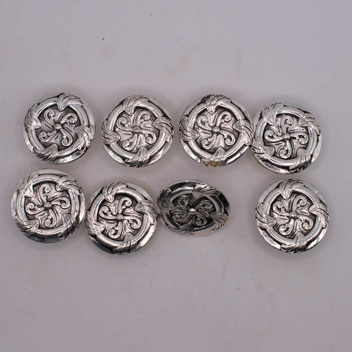 NEW Silver Concho Set Of 8 Sale Barn TESKEY'S