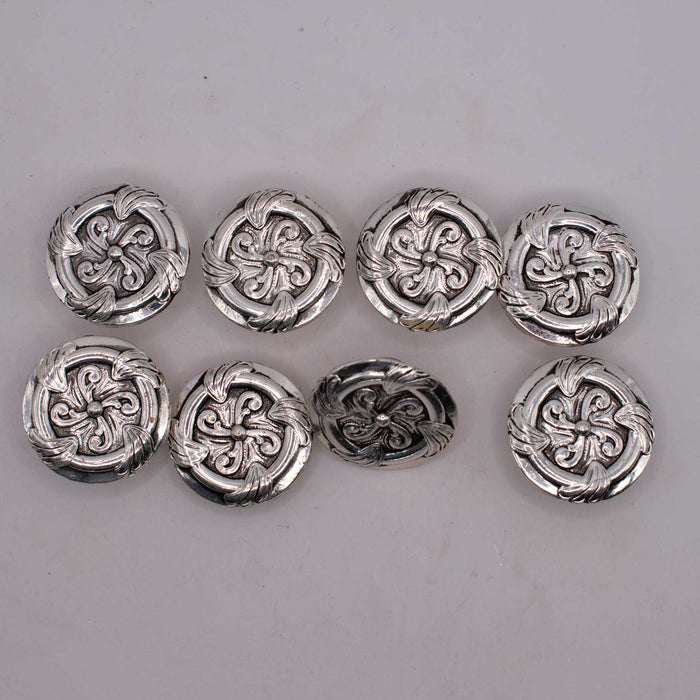 NEW Silver Concho Set Of 8 Sale Barn TESKEY'S
